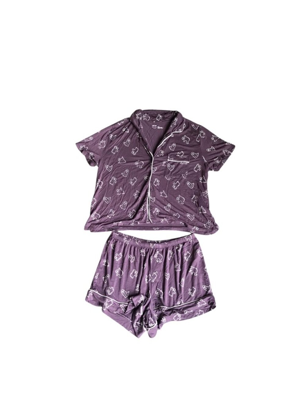 Aerie Purple and White Short Pajama Set